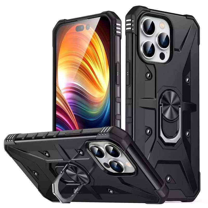 

Ударостойкий чехол Pathfinder с кольцом для Apple iPhone 14 Pro Max (6.7") (Черный / Black), Чорний / black