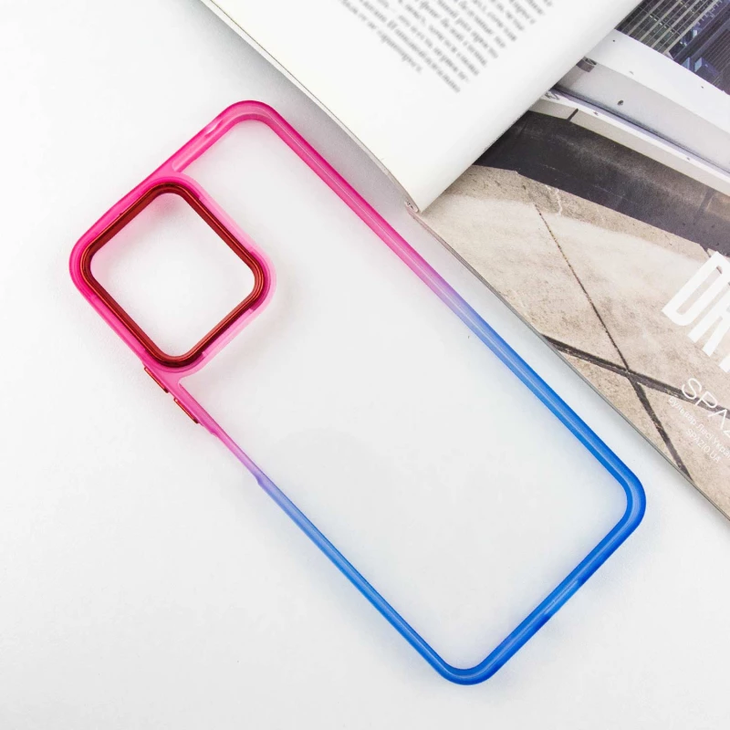 Силіконовий чохол фреш на Xiaomi Redmi 12 – Синій / Рожевий. Фото 3 з 6