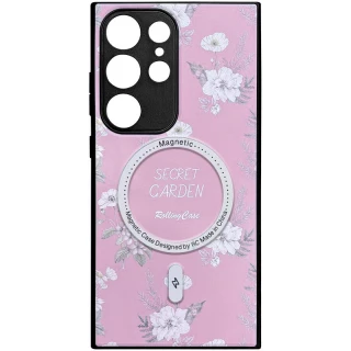 TPU+PC чохол Secret Garden with MagFit для Samsung Galaxy S23 Ultra — Pink