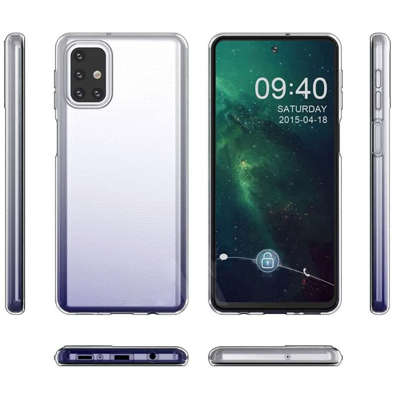 Ультратонкий силіконовий чохол 1мм на Samsung Galaxy M31s – Безбарвний (прозорий). Фото 3 з 3