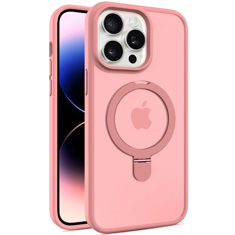

Кольоровий TPU+PC з металевими кнопками, кільцем та MagSafe на Apple iPhone 16 Pro (Pink)