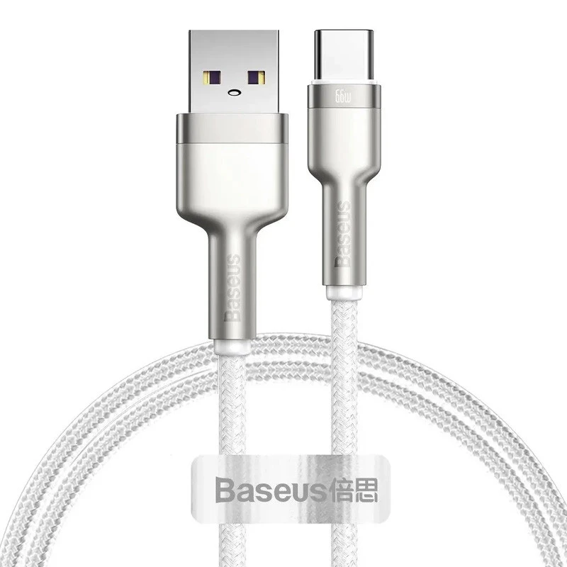 Дата кабель Baseus Cafule Metal Data USB to Type-C 66W (2m) (CAKF0002) – White. Фото 1 из 4