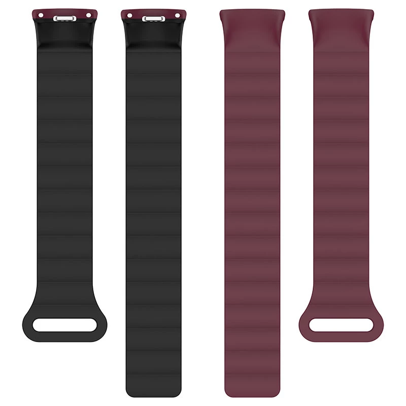 Ремінець Dual-color Magnetic для Xiaomi Mi Band 9/8 – Plum / Black. Фото 8 з 8