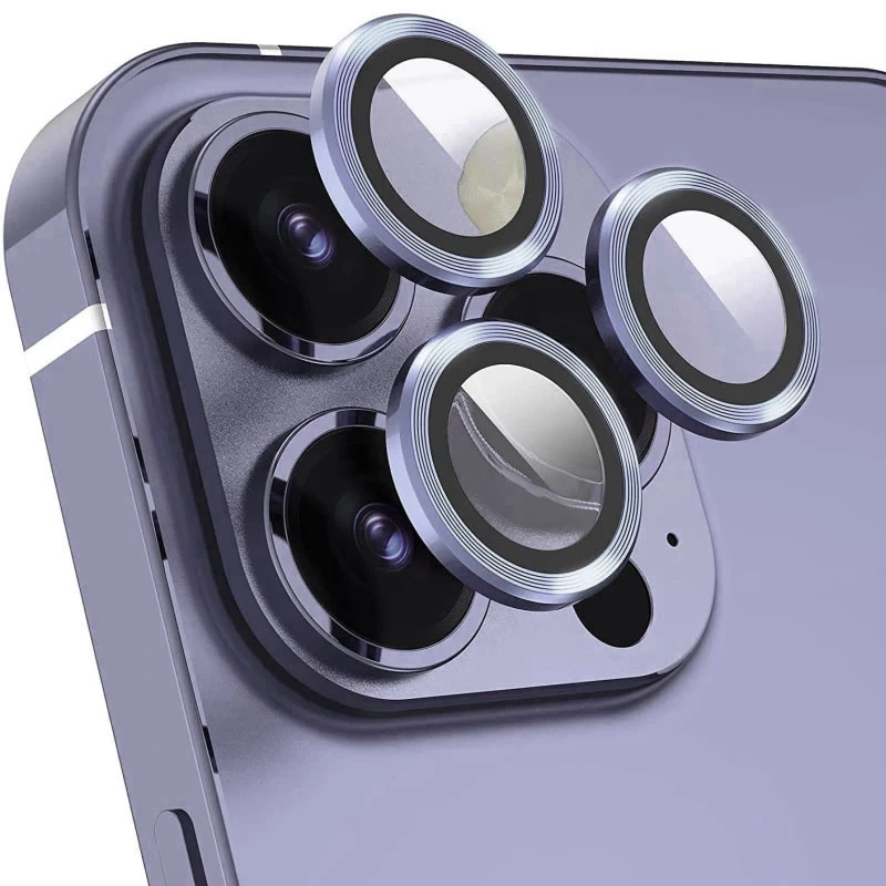 Металлическое защитное стекло на камеру для Apple iPhone 16 Pro – Голубой / Light Blue. Фото 7 из 7