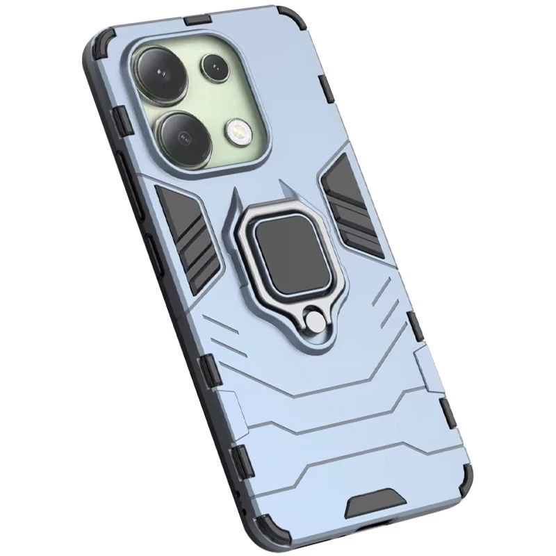 Противоударный чехол Transformer с кольцом для Xiaomi Redmi Note 13R Pro – Серый / Metal slate. Фото 5 из 5