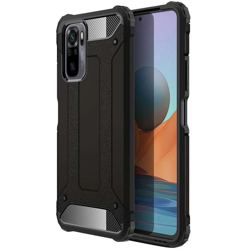 

Противоударный чехол с усиленными углами Immortal для Xiaomi Redmi Note 10 / Note 10s (Черный), Чорний
