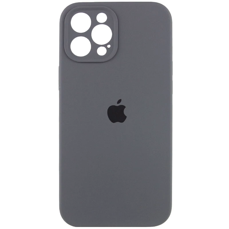 Чехол Silicone Case с защитой камеры для Apple iPhone 12 Pro (6.1") – Серый / Dark Gray. Фото 2 из 7