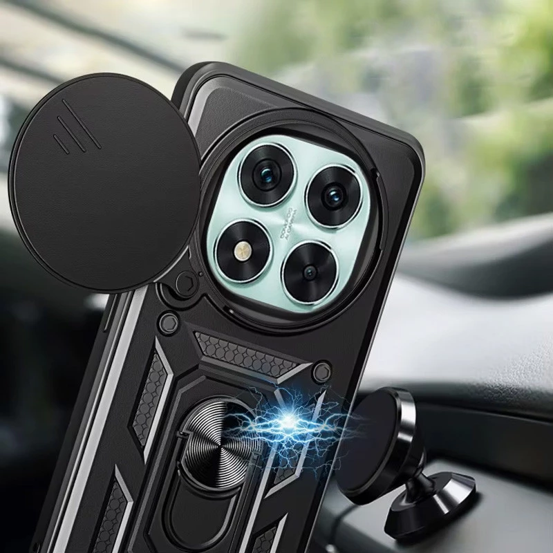 Протиударний чохол Serge Ring з захистом камери на Xiaomi Redmi Note 14 Pro 4G – Чорний. Фото 2 з 5