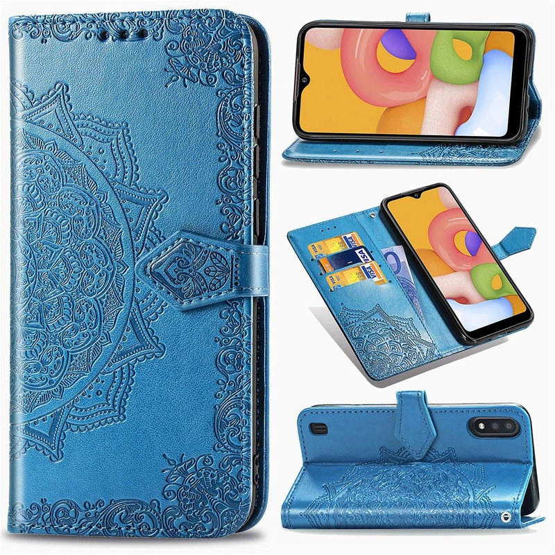 Шкіряний чохол-книжка Art Case з візитницею для Xiaomi Redmi 9A – Синій. Фото 4 з 5