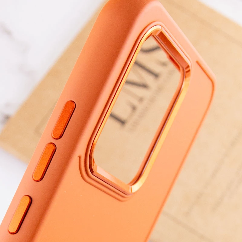 TPU чохол Bonbon з металевими кнопками на Xiaomi Poco M6 Pro 4G – Помаранчевий / Papaya. Фото 10 з 17