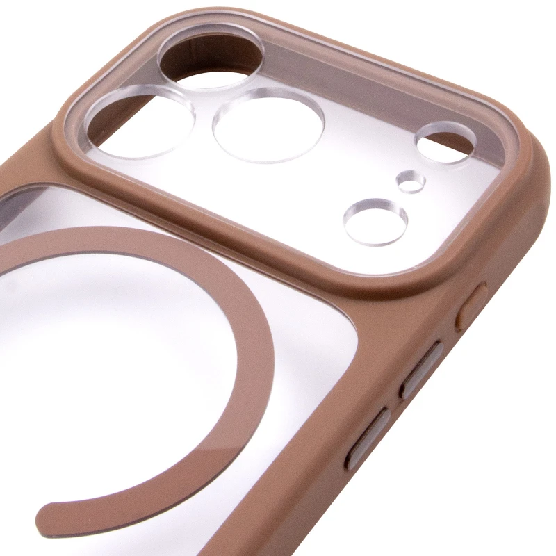 Чехол TPU+PC GETMAN Moon Clear with MagSafe для Apple iPhone 18 Pro Max – Brown. Фото 4 из 5