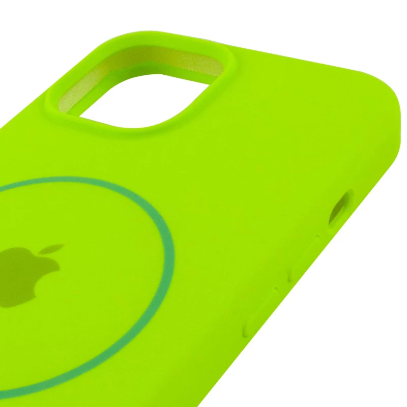 Чохол Silicone Armor Max with MagSafe для Apple iPhone 15 Plus (6.7") – Салатовий / Neon green. Фото 5 з 6