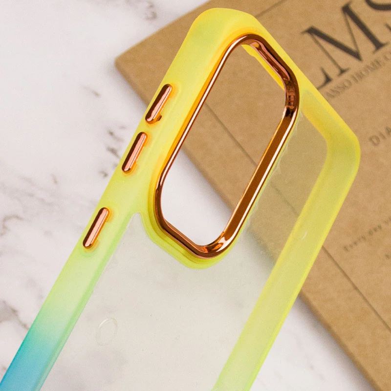 Силиконовый чехол фреш для Motorola Moto E13 – Бирюзовый / Оранжевый. Фото 4 из 4