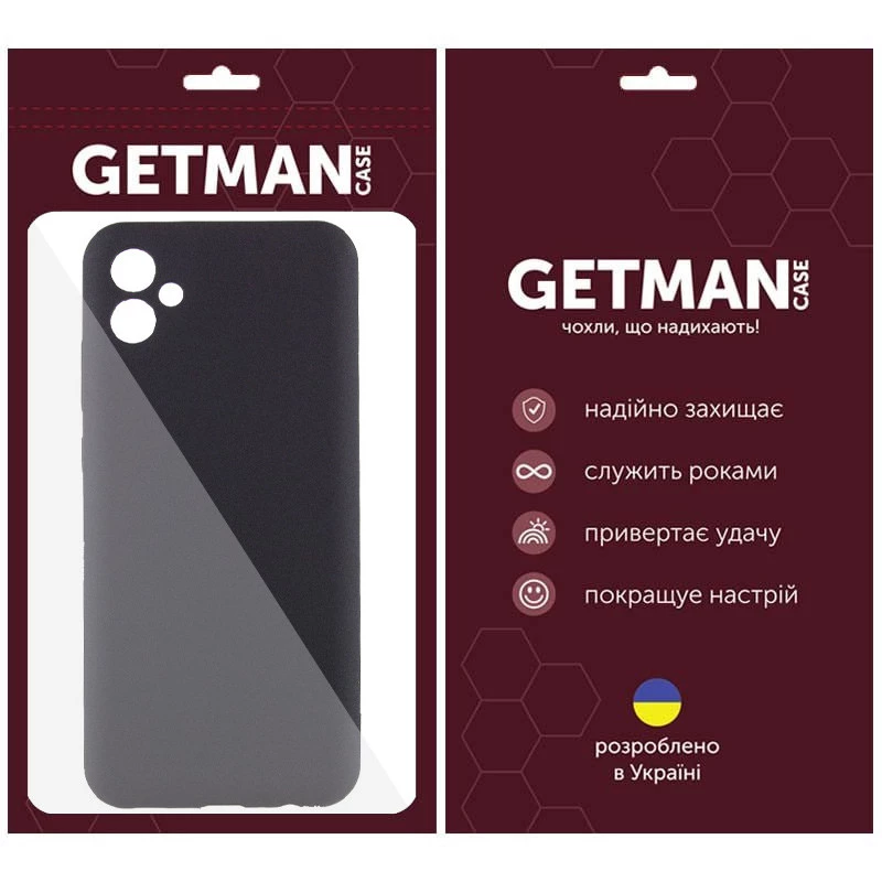Кольоровий силіконовий чохол GETMAN із закритою камерою для Samsung Galaxy A05 – Чорний / Black. Фото 10 з 12