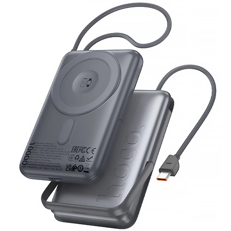 Портативний ЗП Power Bank Hoco Q43 Clever dual PD20W з БЗП Type-C 10000 mAh – Metal gray. Фото 1 з 4