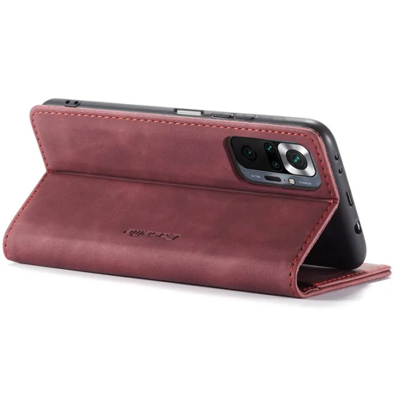 Шкіряний чохол-книжка CaseMe Velvet Nubuck для Xiaomi Redmi Note 10 Pro – Red. Фото 6 з 6