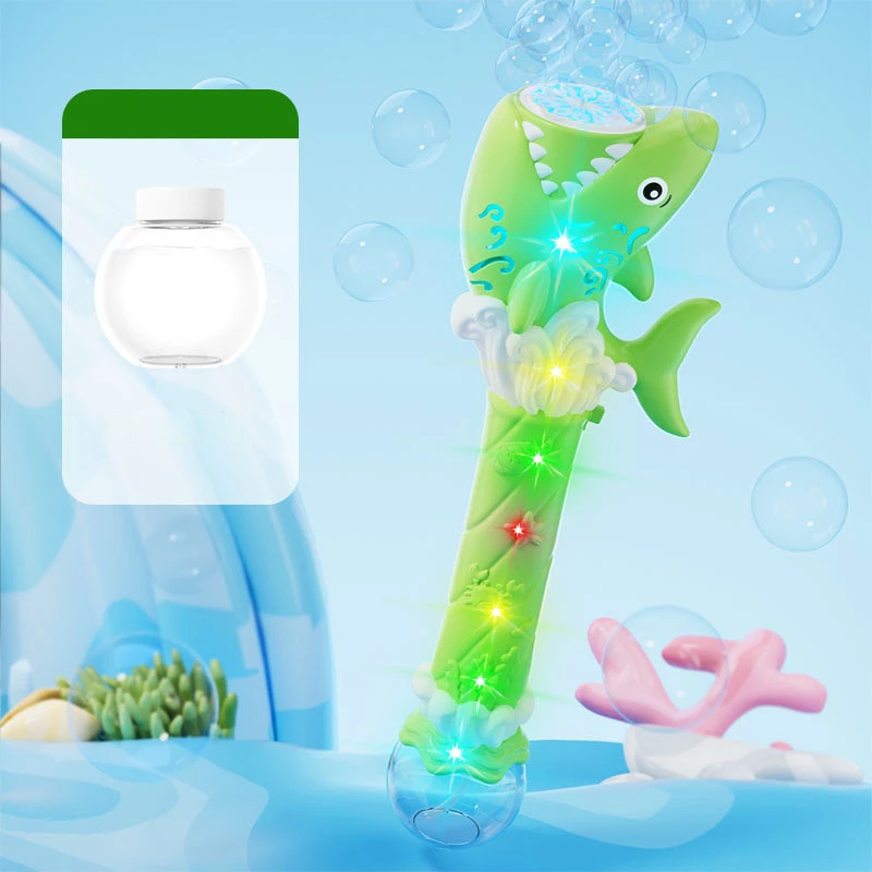 Пістолет з мильними бульбашками H038 Shark + bottle 50ml – Green. Фото 2 з 5