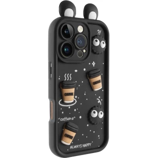 Силиконовый чехол Funny Toys with Ears для Apple iPhone 16 Pro — Black