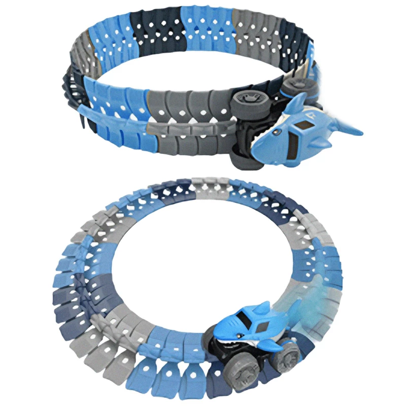 Інтерактивний трек з інерційною машинкою SHT 5510-4 Shark Trak (46pcs/1CAR) – Blue. Фото 1 з 3