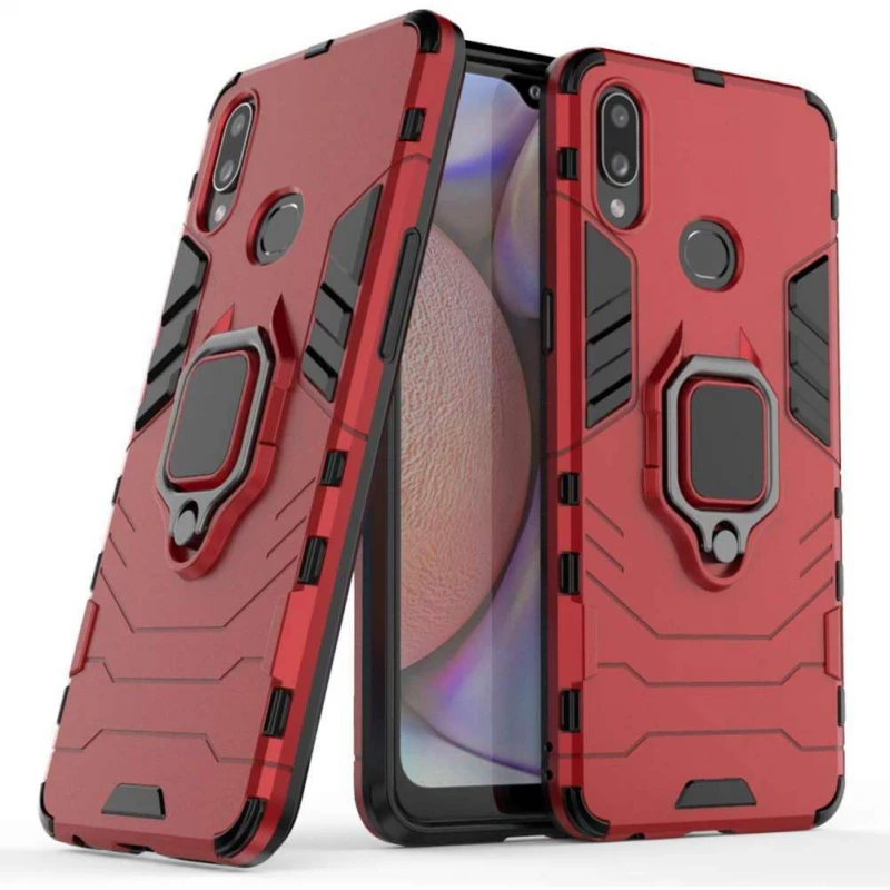 

Протиударний чохол Transformer з кільцем на Samsung Galaxy A10s (Червоний / Dante Red)