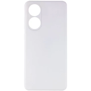 Цветной силиконовый чехол с защитой камеры для Oppo A58 4G — Белый / White