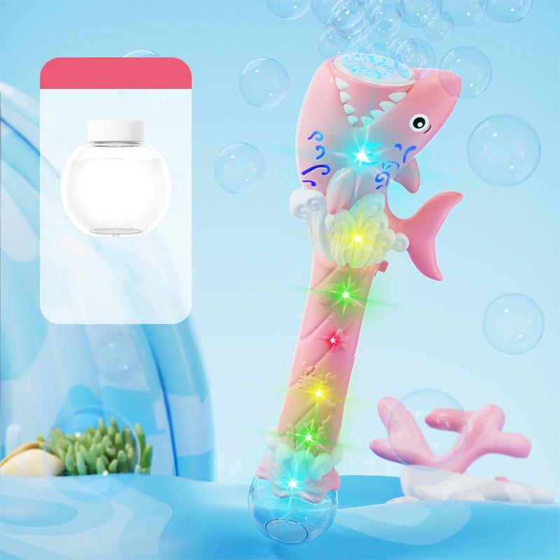 Пістолет з мильними бульбашками H038 Shark + bottle 50ml – Pink. Фото 2 з 4