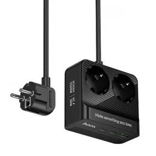 Удлинитель Hoco AC27 Descanso (PD30W/2C/1A/2xSocket) (2m) фото 1 из 5