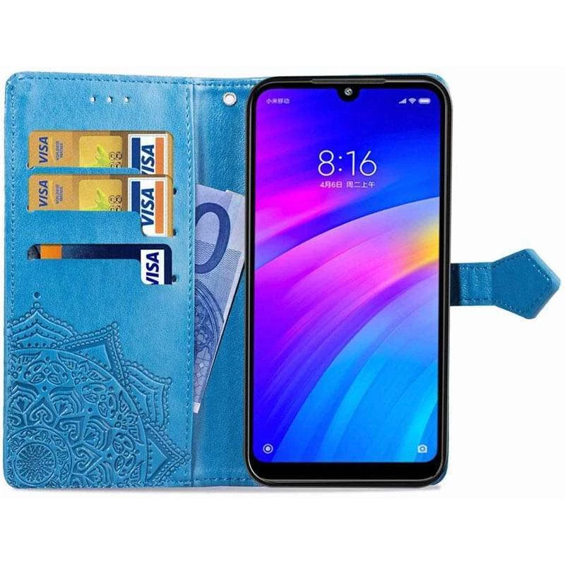 Шкіряний чохол-книжка Art Case з візитницею для Xiaomi Redmi Note 7 / Note 7 Pro / Note 7s – Синій. Фото 2 з 6