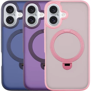 Цветной TPU+PC с металлическими кнопками, кольцом и MagSafe для Apple iPhone 16 фото 1 из 3