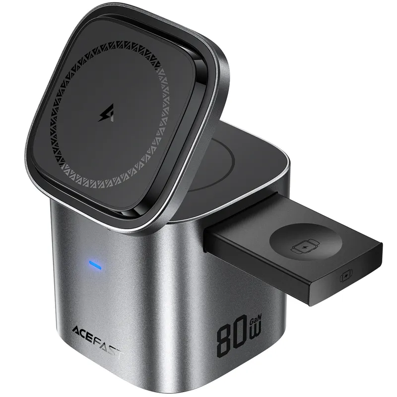 БЗУ Acefast Z9 6in1 35W GaN + СЗУ 45W – Metal grey. Фото 7 из 7