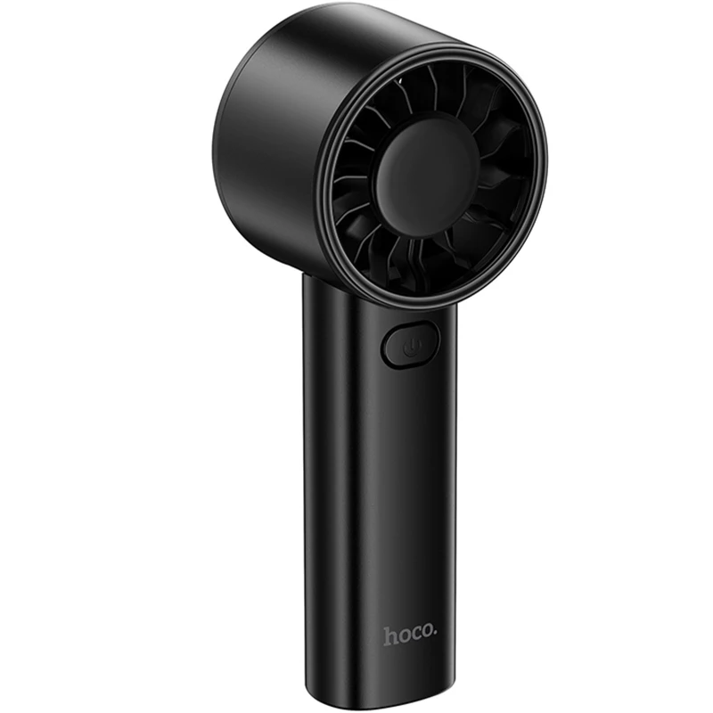 Портативний вентилятор Hoco HX600 handheld folding fan 1200 mAh – Black. Фото 1 з 4