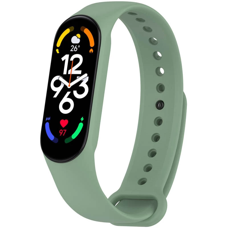 Силиконовый ремешок для Xiaomi Mi Band 7/6/5/4/3 – Зеленый / Olive. Фото 2 из 2
