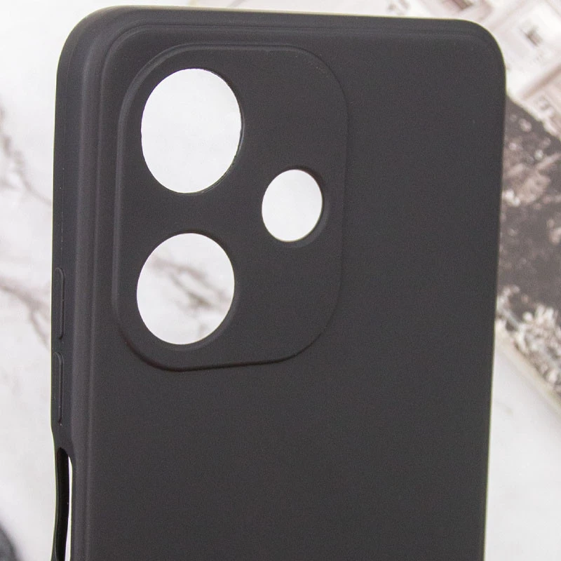 Цветной силиконовый чехол с защитой камеры для Infinix Hot 30i – Черный / Black. Фото 8 из 8