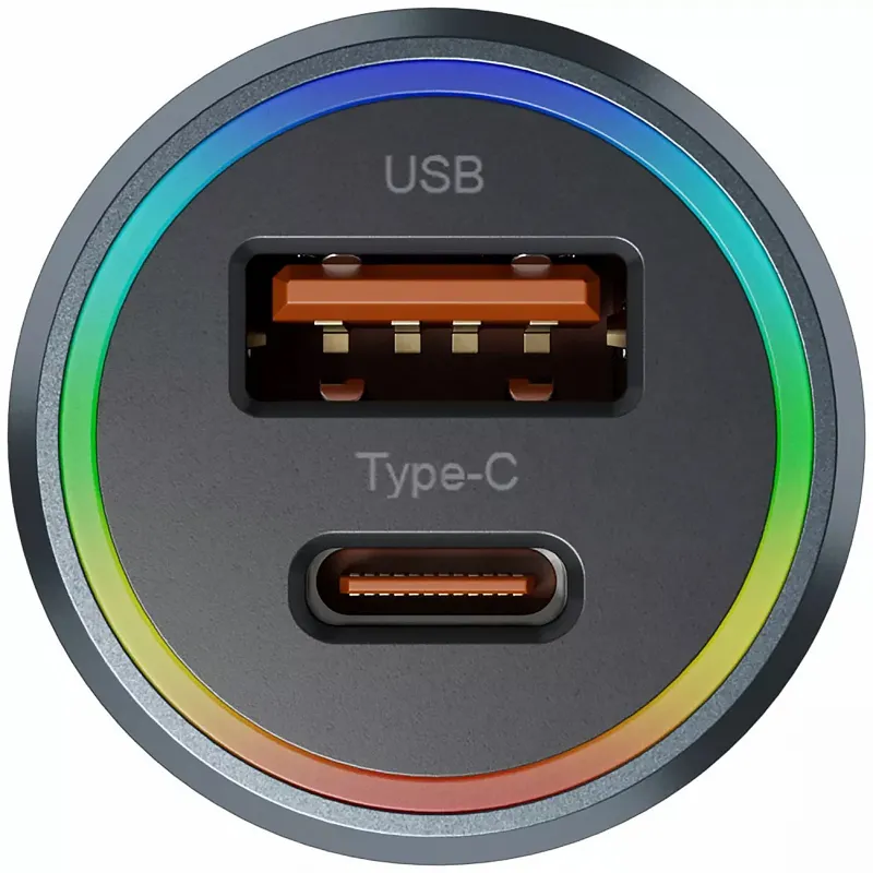 АЗП Proove Double Energy Plus PD53W+QC3.0 (1USB-A/1C) – Metal gray. Фото 4 з 6