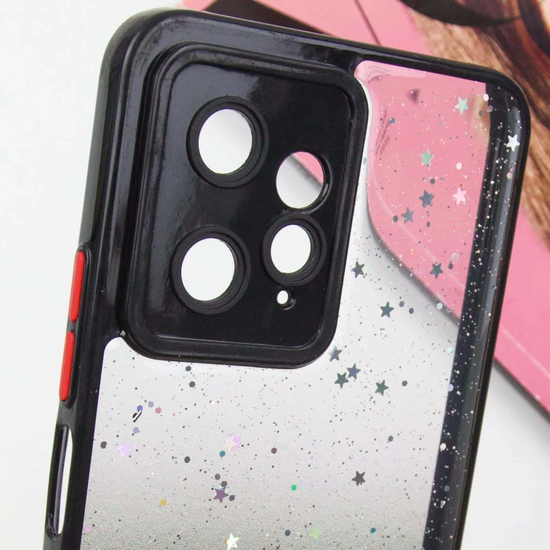 Чохол з блискітками та захистом камери на Xiaomi Redmi Note 12 4G – Чорний. Фото 7 з 9