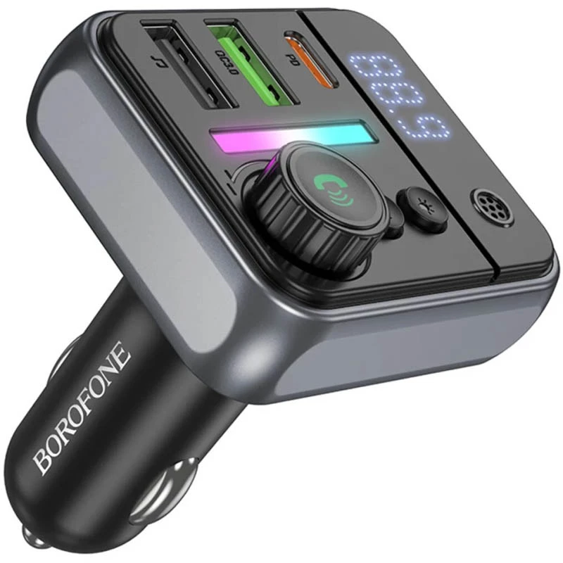 АЗУ FM модулятор Borofone BC50 Ascenso PD20W+QC3.0 18W (2USB-A/1C) – Black. Фото 3 из 7