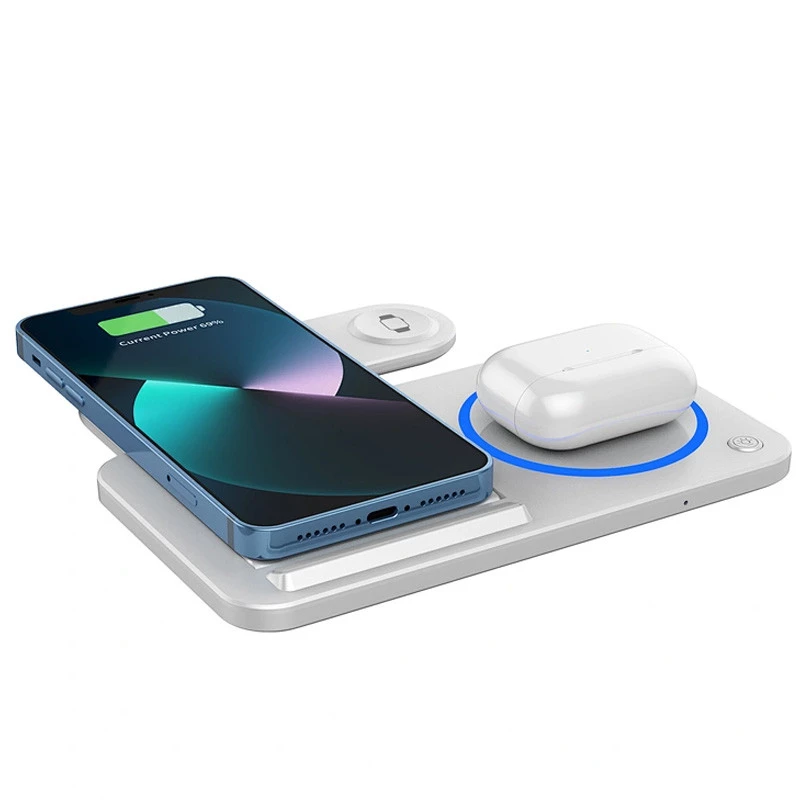 БЗУ WIWU Wi-W020 3 in 1 wireless charger – White. Фото 7 из 8