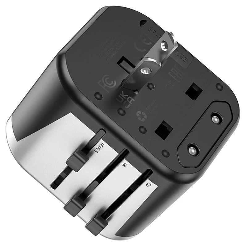 МЗП Hoco AC5 Level 2USB+Socket – Black. Фото 5 з 8