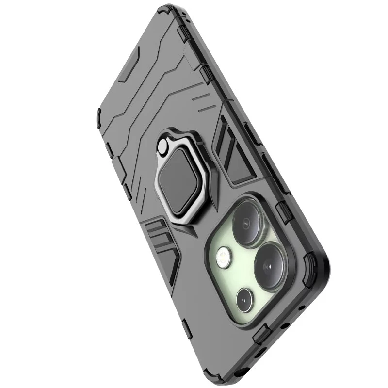 Протиударний чохол Transformer з кільцем на Xiaomi Redmi Note 13 4G – Чорний / Soul Black. Фото 3 з 6
