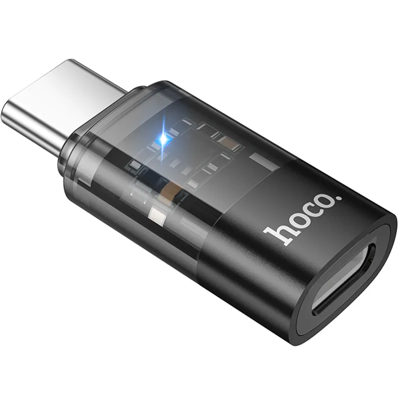 Перехідник Hoco UA36D Type-C male to Lightning female – Black. Фото 3 з 4