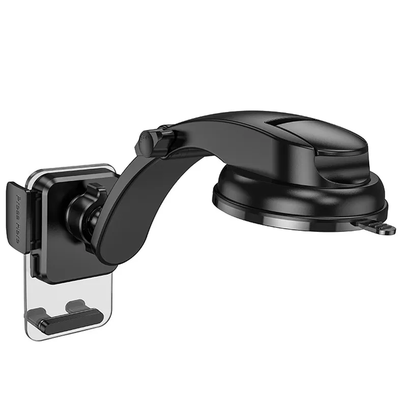 Автодержатель Hoco CA118 Delicate press type (center console) – Space Black. Фото 2 из 7