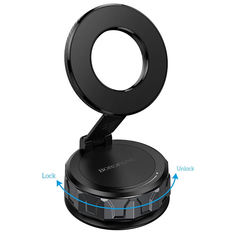 Автотримач Borofone BH140 Gloria Vacuum Suction Magnetic (center console) – Black. Фото 4 з 7