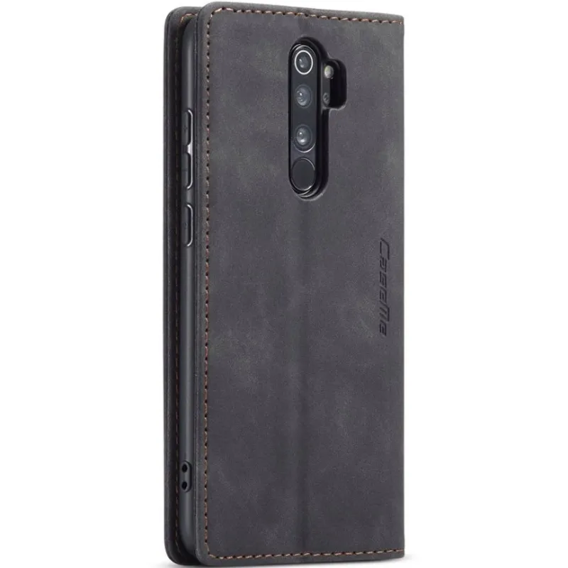 Шкіряний чохол-книжка CaseMe Velvet Nubuck для Xiaomi Redmi Note 8 Pro – Black. Фото 4 з 5