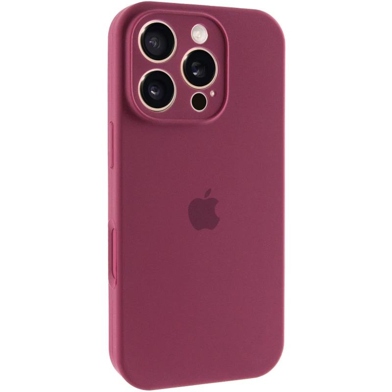 Чохол Silicone Case з захистом камери на Apple iPhone 16 Pro – Бордовий / Plum. Фото 2 з 6