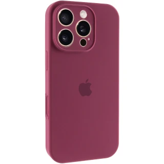 Чохол Silicone Case з захистом камери на Apple iPhone 16 Pro Max — Бордовий / Plum