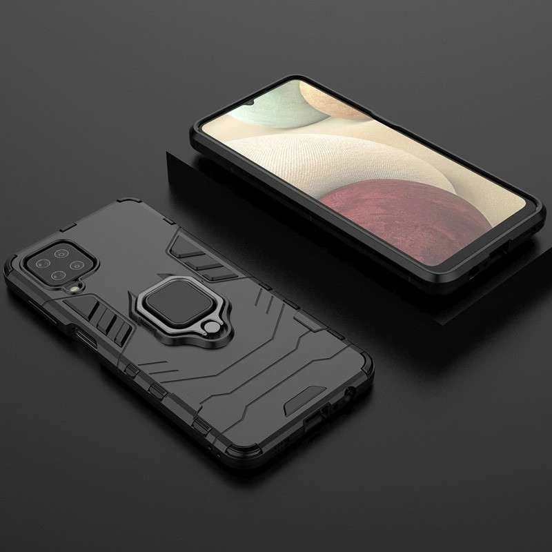 Протиударний чохол Transformer з кільцем на Samsung Galaxy A22 4G – Чорний / Soul Black. Фото 5 з 5