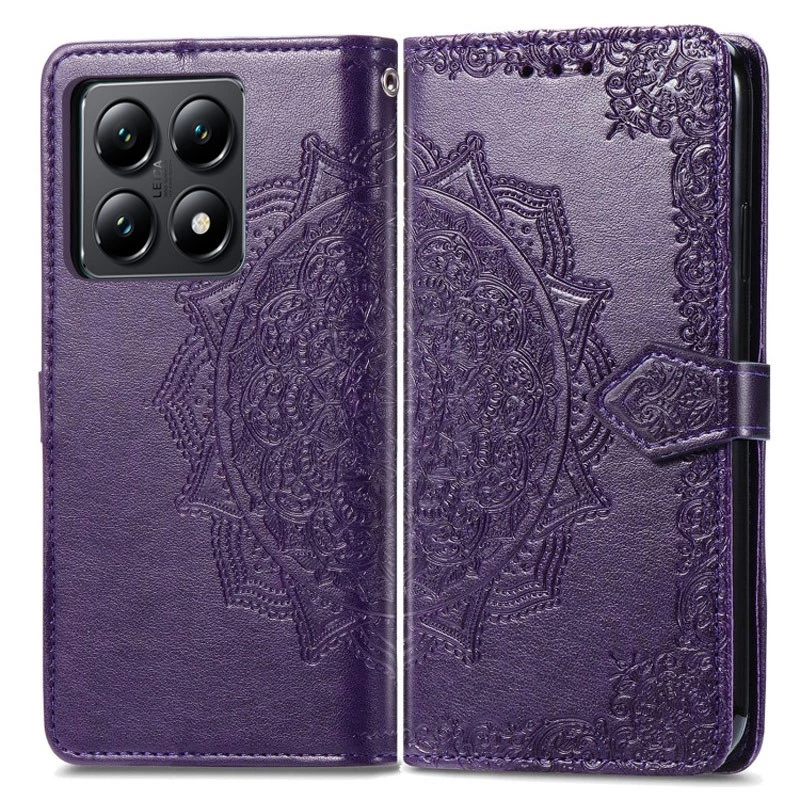 Кожаный чехол-книжка Art Case с визитницей для Xiaomi 14T Pro – Фиолетовый. Фото 2 из 8