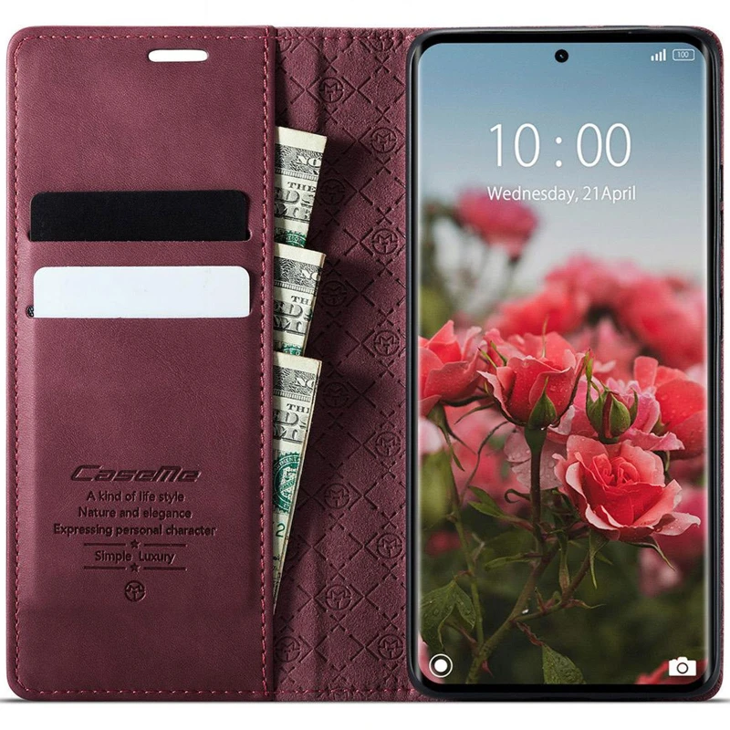 Шкіряний чохол-книжка CaseMe Velvet Matte для Xiaomi Redmi Note 15 Pro 4G – Red. Фото 3 з 5