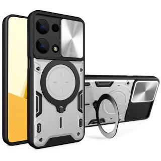 Ударопрочный чехол Bracket Ringstand с защитной шторкой для камеры для Xiaomi Poco X6 фото 1 из 3