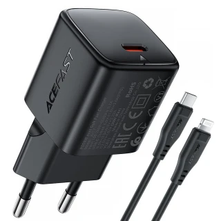 СЗУ Acefast A117 mini PD20W GaN (1USB-C) + кабель Type-C to Lightning фото 1 из 1